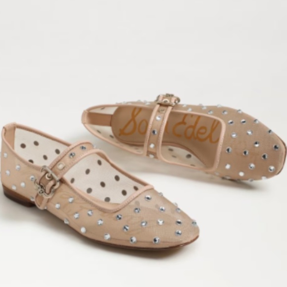 SAM EDELMAN Michaela Shine Mary Jane Flat - Vintage Pink Mesh - Picture 9 of 9